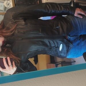 womens Harley Davidson Motorcycle leather Riding jacket black FXRG armored